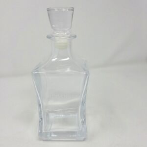 Courvoisier Glass Decanter Unisex OS Clear Square Tapered Etched Logo Barware